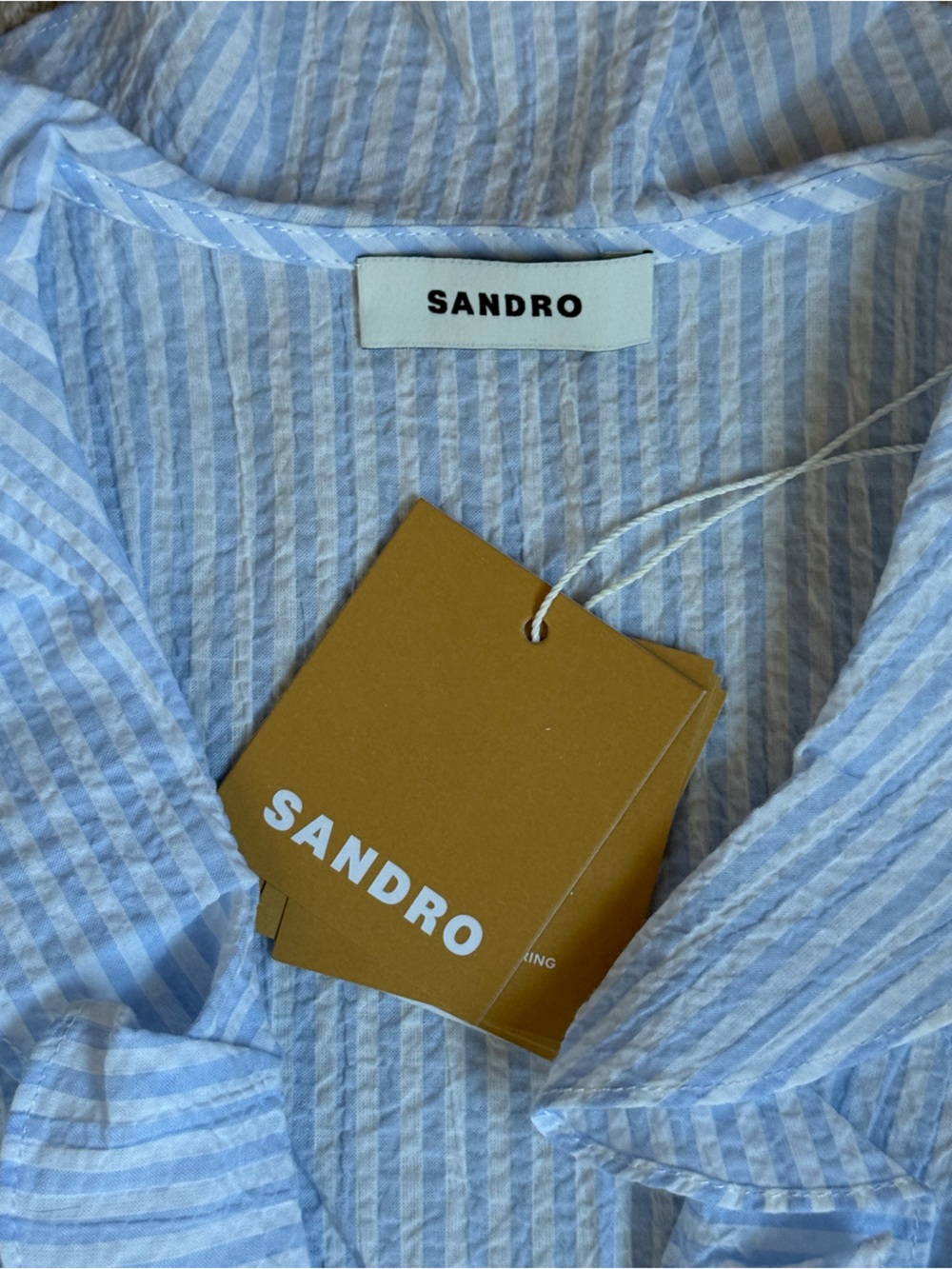 NWT • Sandro • Seer Sucker Top • Sz 1 - Picture 6 of 7